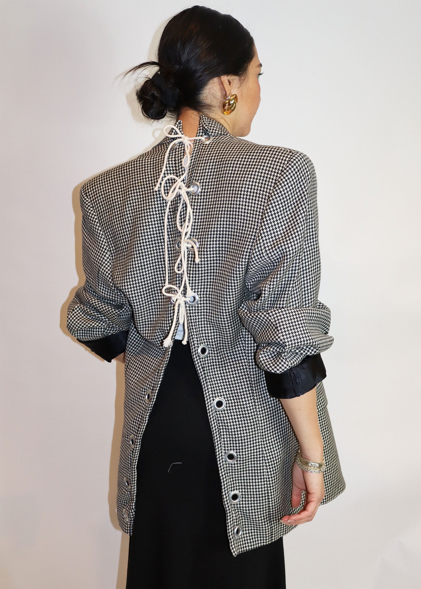 Reworked oversized houndsooth blazer